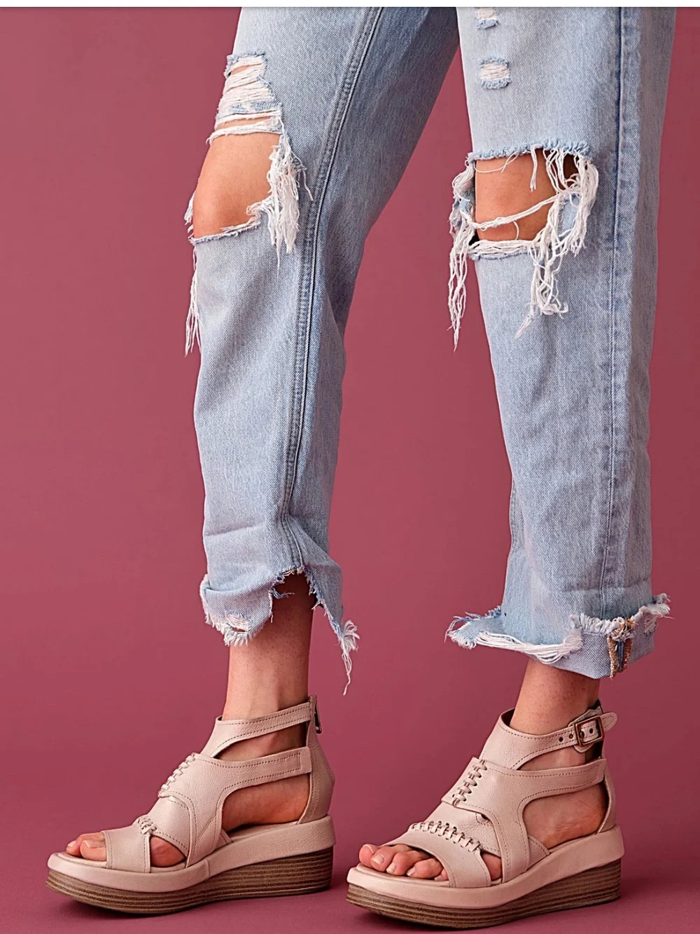 ISO (In Search Of) A.S.98 Beige STANTON Wedge Sandals in 40/9